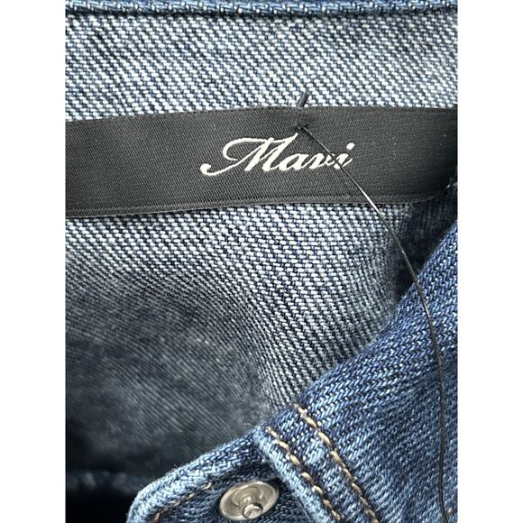 Mavi Womens Size Small Denim Jean Button Down Belted Long Sleeve Midi Dress NWT - Picture 4 of 9